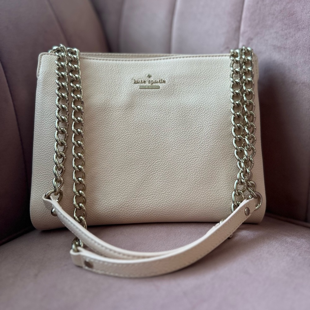 Pale Pink Kate Spade Purse with Gold Chain Strap